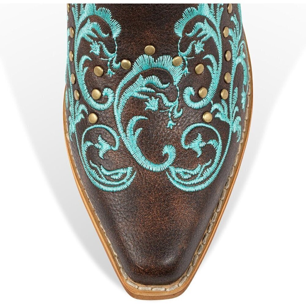 SheSole Ladies Cowboy Boots Fashion Toe Mid Calf Women's Western Cowgirl Boots - Picture 8 of 9